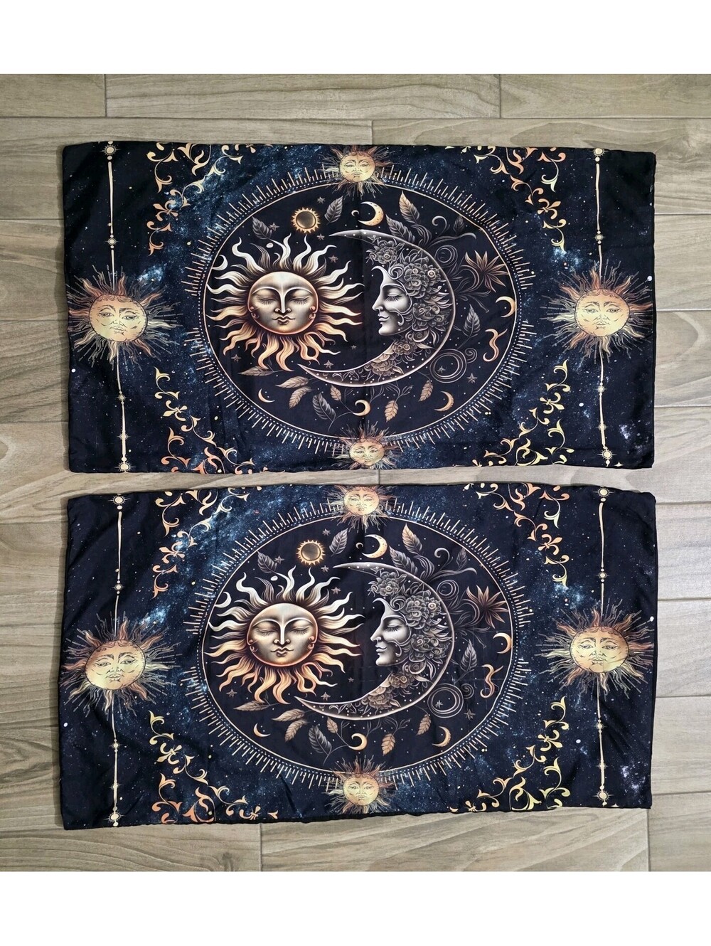 Pair King Pillowcases Celestial Sun Moon Y2K Astrology Boho Gothic Set of 2